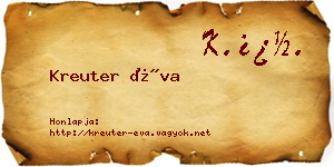 Kreuter Éva névjegykártya